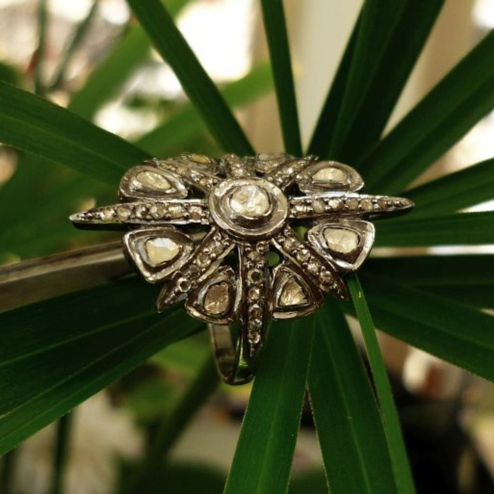 POLKI REAL Earth Mined DIAMOND RING (Not Kundan!)